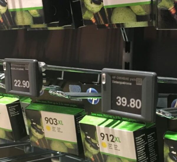 Supports ESL sur étagère pour cartouches d'imprimante