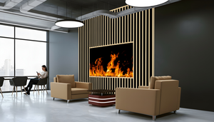 eine Wohnzimmer Einrichtung mit einer Wandbild Installation