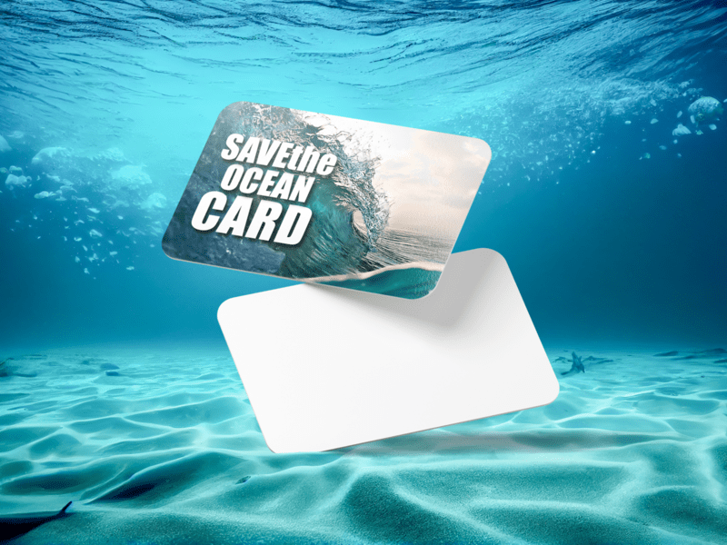 Karte mit Savetheoceancard Aufschrift Meerdesign