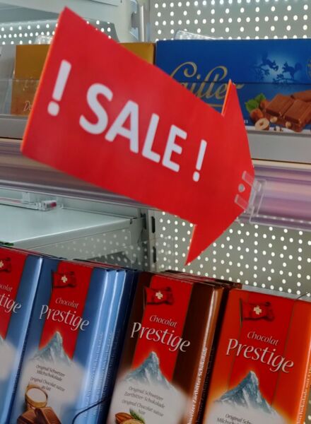 Regalpreisleiste mit Stopper SALE