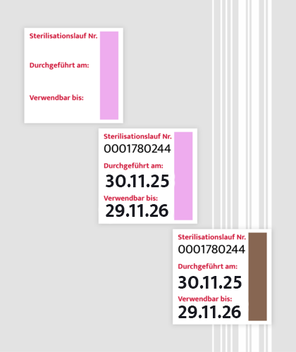 Etiquettes de stérilisation