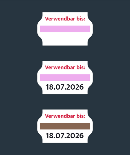trois exemples d'étiquettes de stérilisation