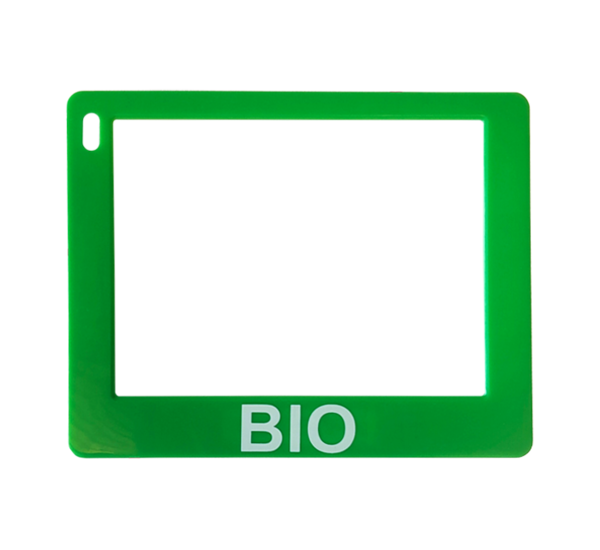 ESL Snap-on Rahmen in grün mit Beschriftung Bio