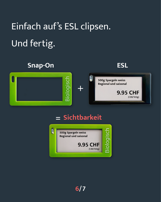 Einfach auf's ESL clipsen. Und fertig.