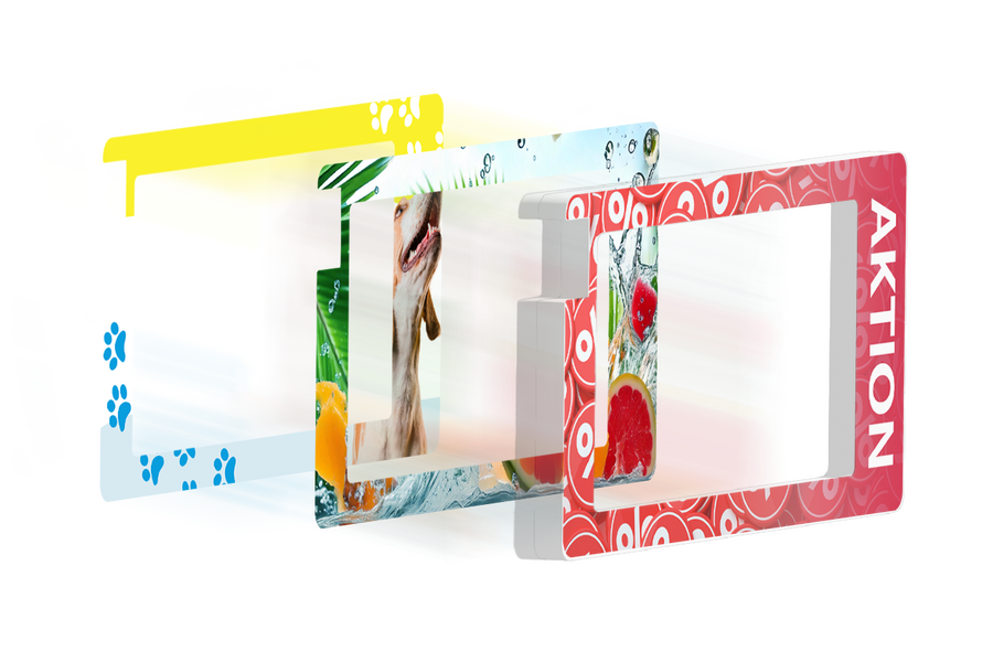 Transparentes Snap-On mit diversen Papier-Einlegern