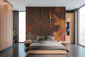 eine Schlafzimmer Einrichtung mit einer Wandbild Installation