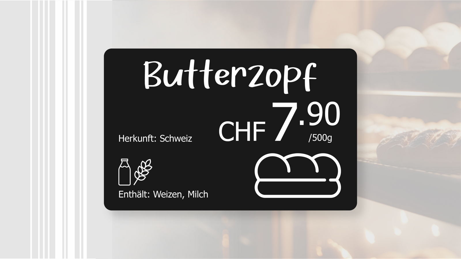 PVC Karte in schwarz mit weissem Aufdruck